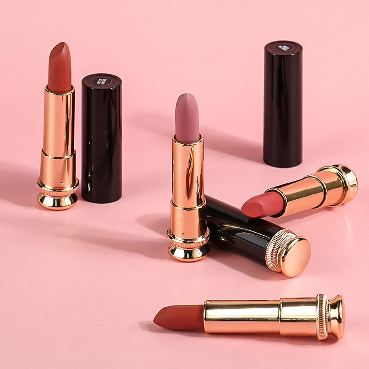 12 Color Waterproof Black Gold Tube Matte Lipstick